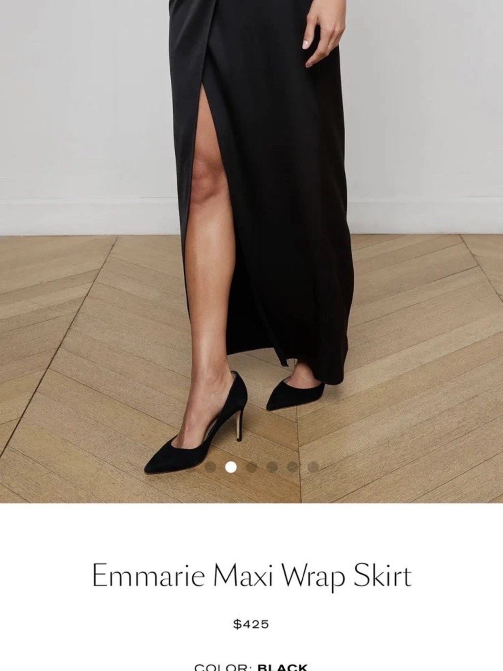L’agence Maxi Wrap Skirt - Black Satin Size Small Excellent Like Brand New
